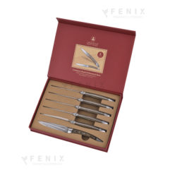 set 6 coltelli bistecca laguiole man. mikarta