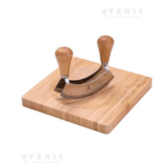 mezzaluna doppia con tagliere in legno laguiole